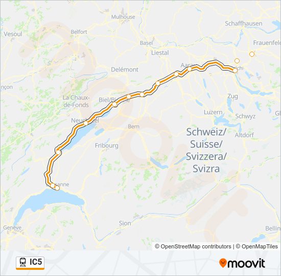 IC5 Train Line Map