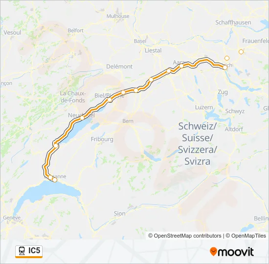 IC5 Train Line Map