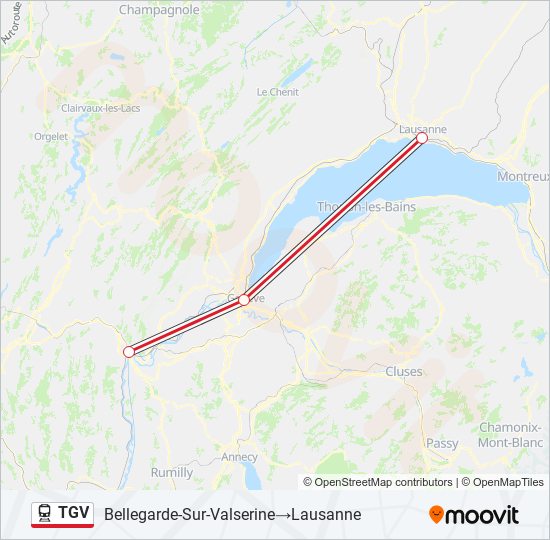 TGV train Line Map