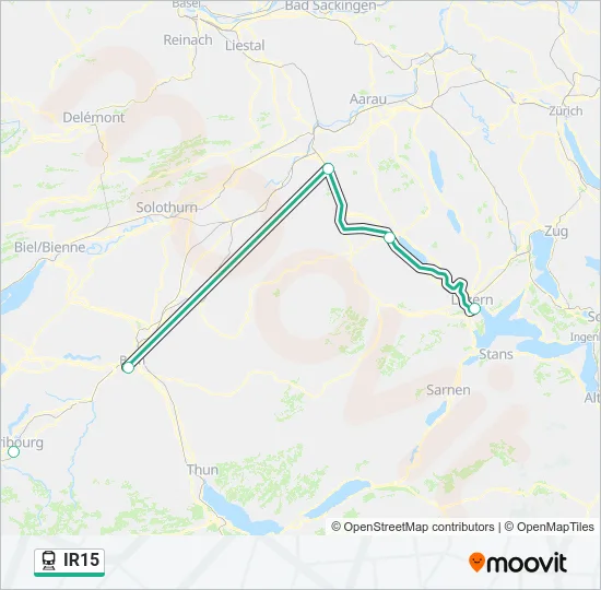 IR15 Train Line Map