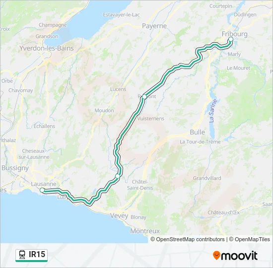 IR15 Train Line Map