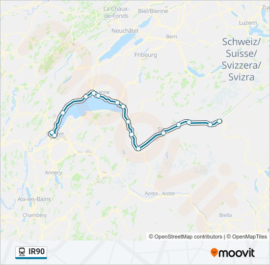 IR90 Train Line Map