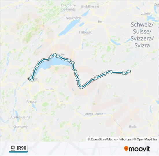 IR90 Train Line Map