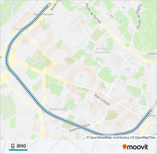 IR90 Train Line Map