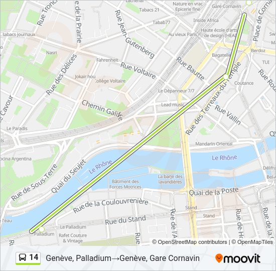 14 Bus Line Map