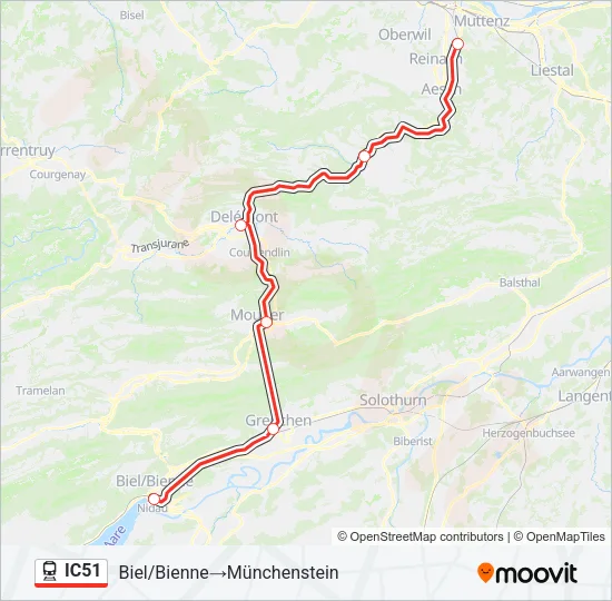 IC51 Train Line Map