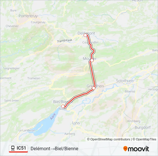 IC51 Train Line Map