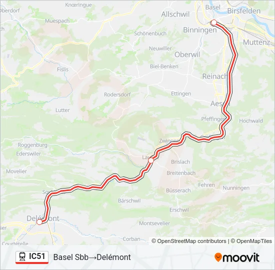 IC51 Train Line Map