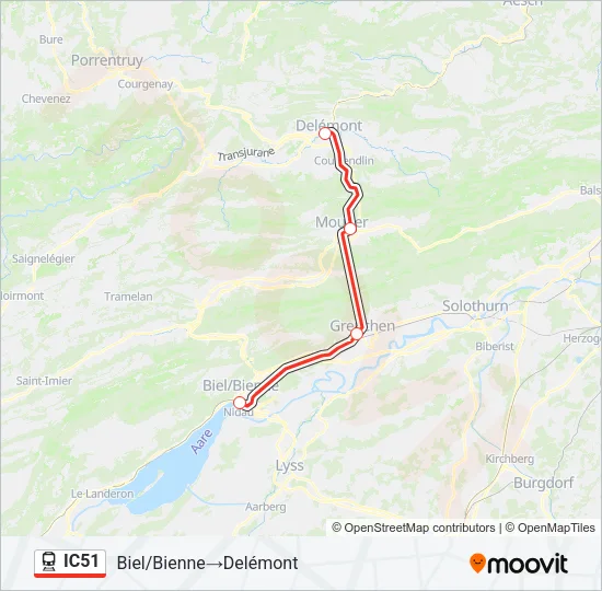 IC51 Train Line Map