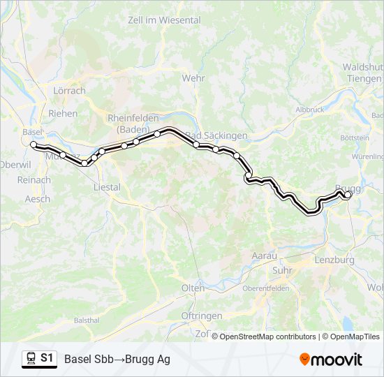 S1 train Line Map