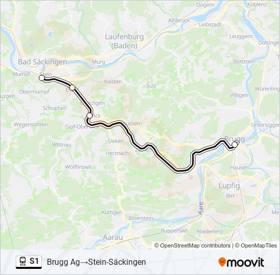 S1 train Line Map