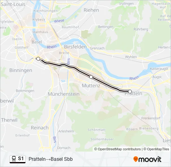 S1 Train Line Map