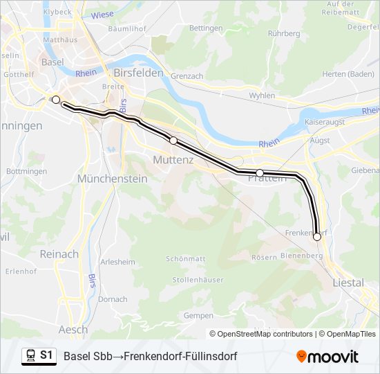 S1 train Line Map