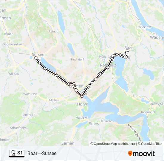 S1 train Line Map