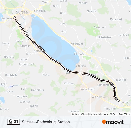 S1 train Line Map