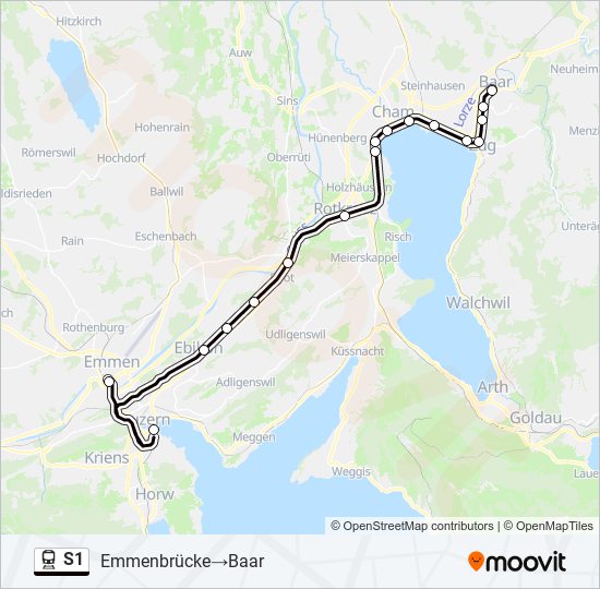 S1 train Line Map