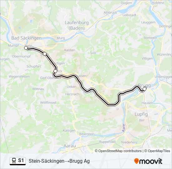 S1 train Line Map