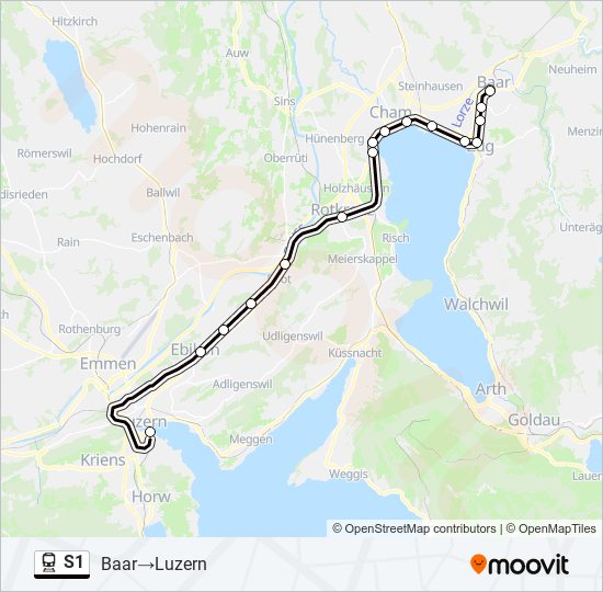 S1 train Line Map