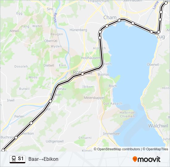 S1 train Line Map