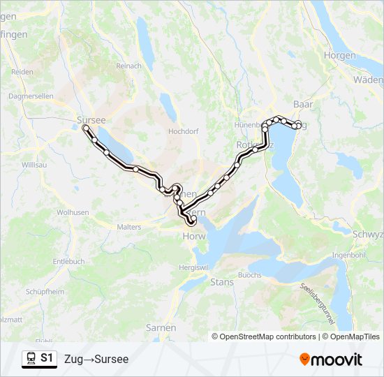 S1 train Line Map