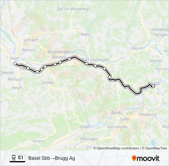 S1 Train Line Map