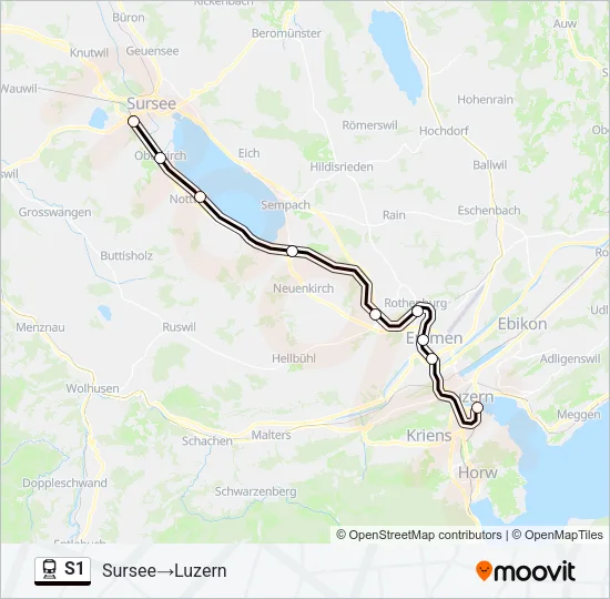 S1 Train Line Map