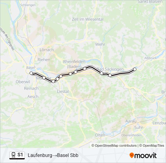 S1 Train Line Map