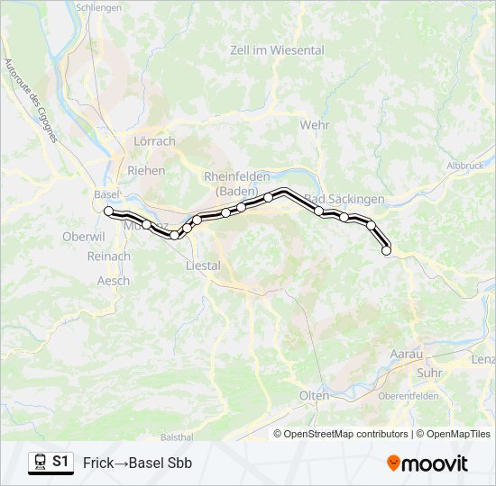 S1 Train Line Map