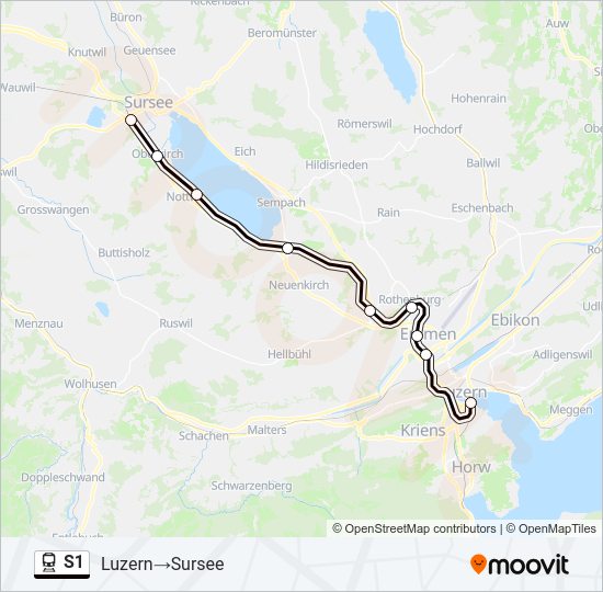 S1 Train Line Map