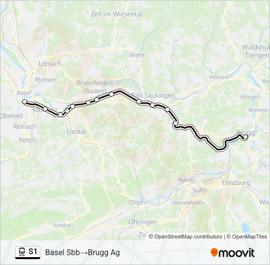 S1 Train Line Map
