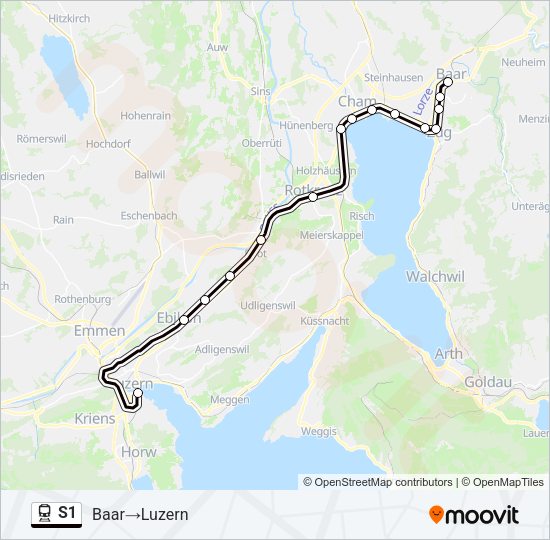 S1 Train Line Map