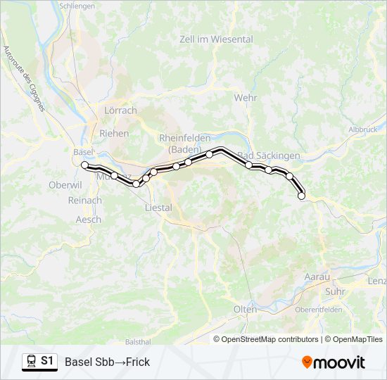 S1 Train Line Map