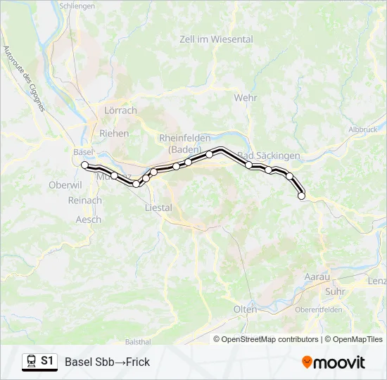 S1 Train Line Map