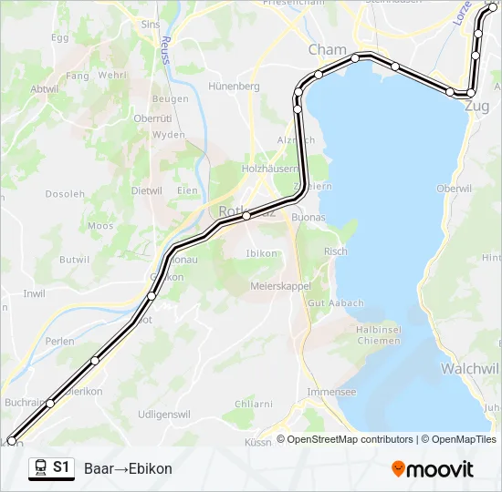 S1 Train Line Map