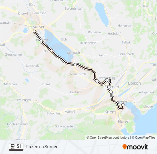 S1 Train Line Map