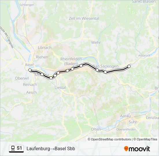 S1 Train Line Map