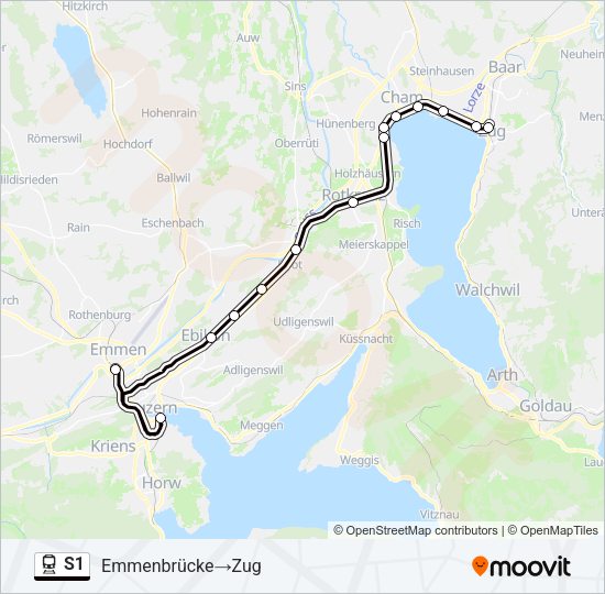 S1 Train Line Map