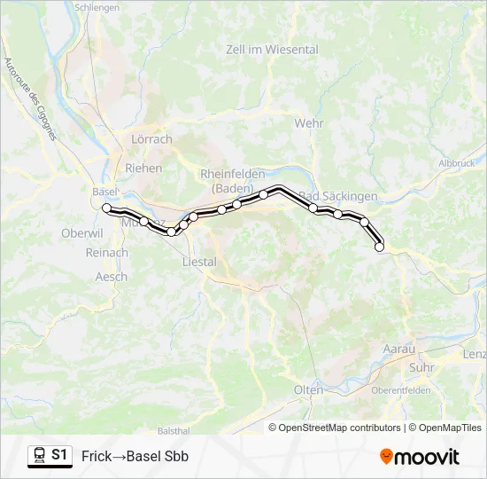 S1 Train Line Map