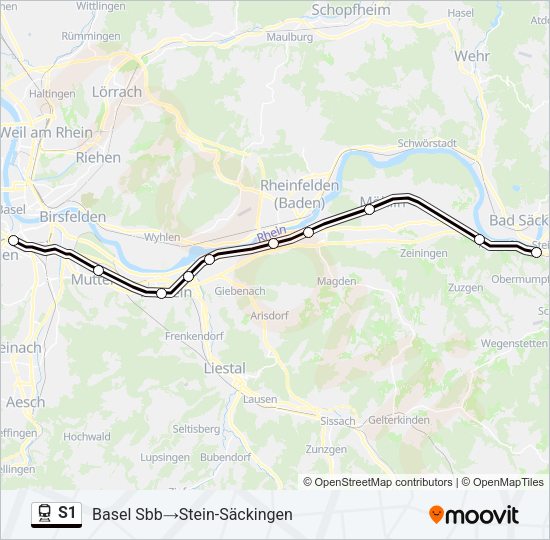 S1 Train Line Map
