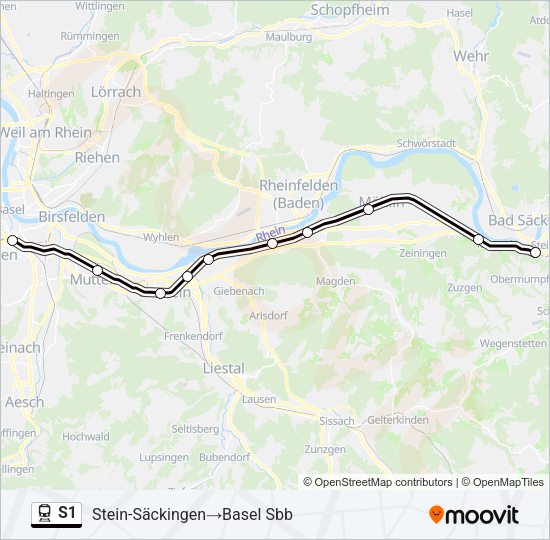 S1 Train Line Map