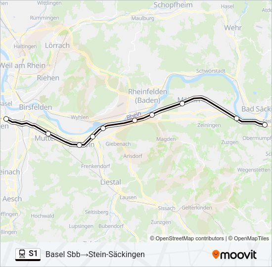 S1 Train Line Map