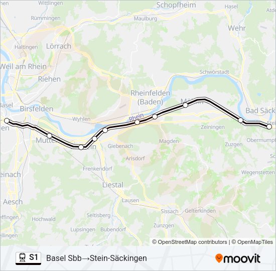 S1 Train Line Map