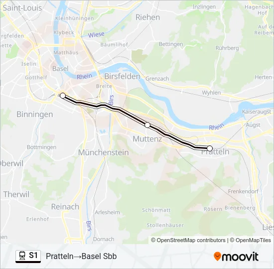 S1 Train Line Map