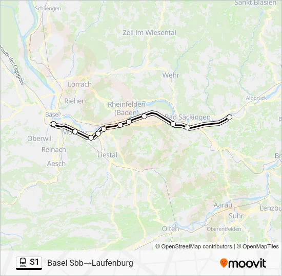 S1 Train Line Map