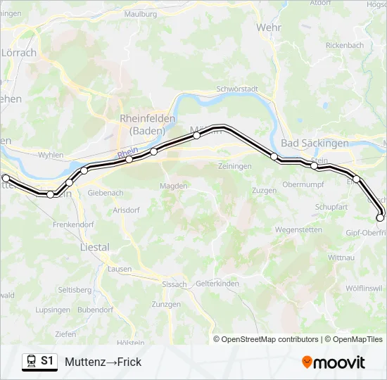 S1 Train Line Map