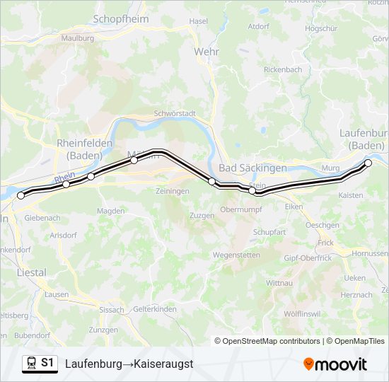S1 Train Line Map