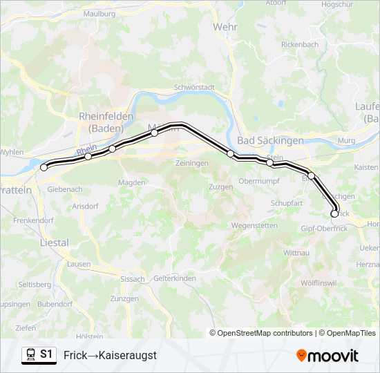 S1 Train Line Map