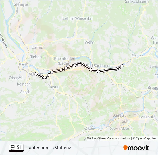 S1 Train Line Map