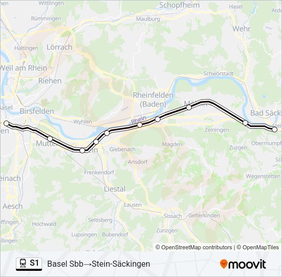 S1 Train Line Map