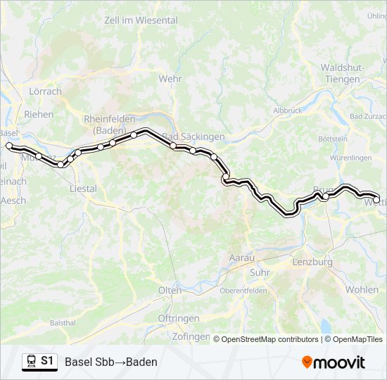 S1 Train Line Map
